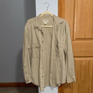 Banana Republic Khaki Casual Lightweight Button Up Shirt Men’s Size Large